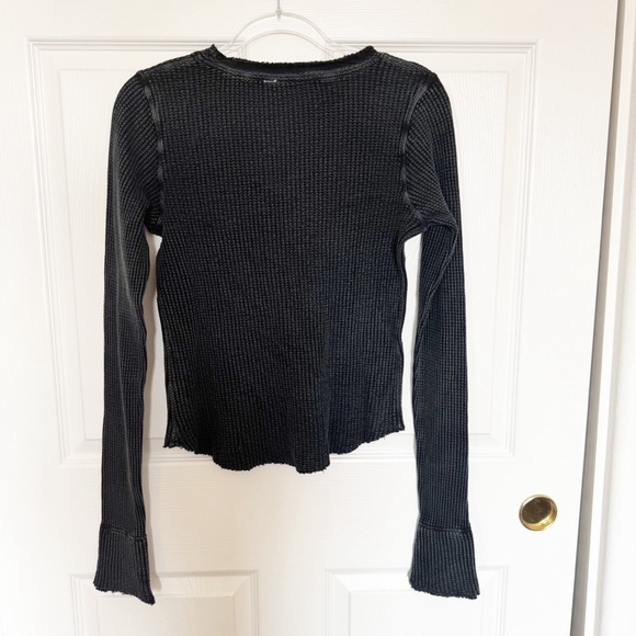 NEW Free People One Colt Thermal Waffle Knit Long Sleeves Top - Picture 3 of 8